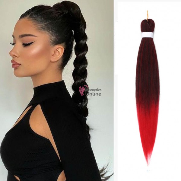 Coada de par dreapta Vigorous Easy Jumbo Braids Hair de 65 cm Brunet -Red Ombre EZT1BRed